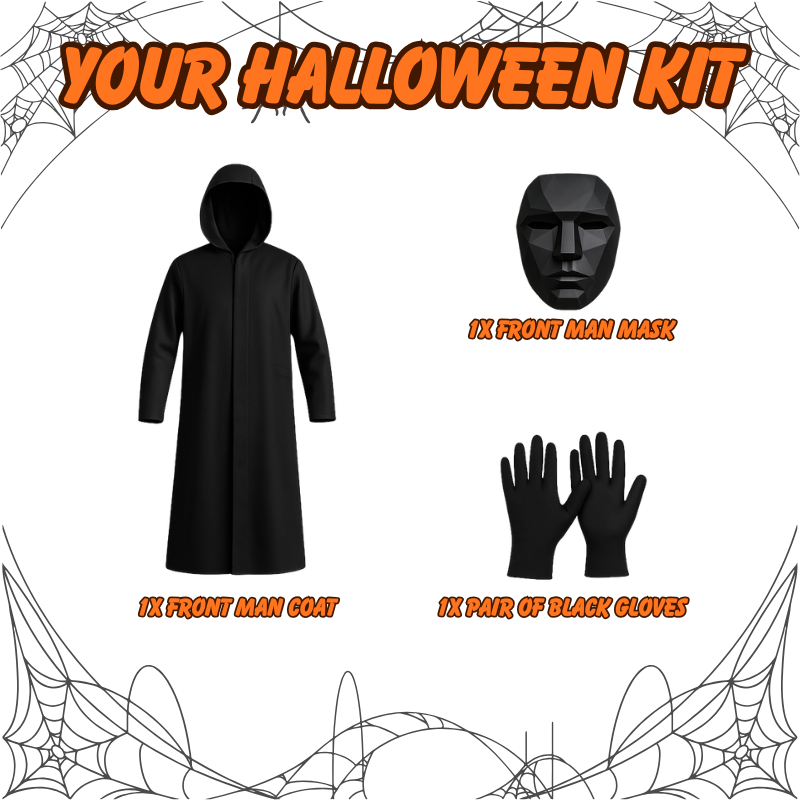 Halloween Front Man Costume (Mask & Suit Set)